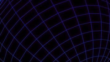 Endless blue frame on a black background in motion. Design. Concept of science, moving grid. video