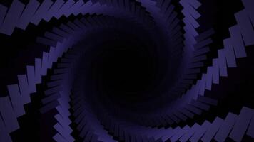 abstrato espiral em forma padronizar com fiação tijolos em uma Preto fundo, desatado laço. Projeto. lentamente rotativo colorida industrial turbilhão. video