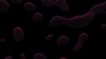 Dark pink randomly jumping shapes of small dots, seamless loop. Design. Purple moving oval silhouettes of tiny dots. video