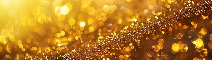 Glamorous golden hour backdrop with a yellow background, glittering lights, sequins, and metallic accents photo