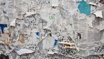 Crumpled newspaper texture background photo