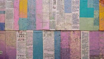 Crumpled newspaper texture background photo