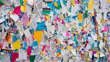 Crumpled newspaper texture background photo