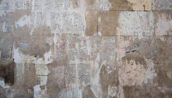 Crumpled newspaper texture background photo