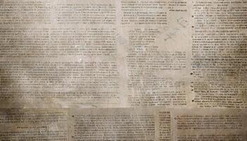 Crumpled newspaper texture background photo