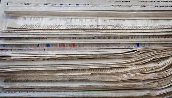 Crumpled newspaper texture background photo