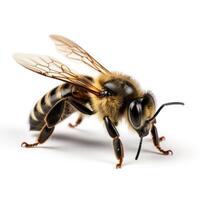 Bee or Honeybee on Isolated Background photo
