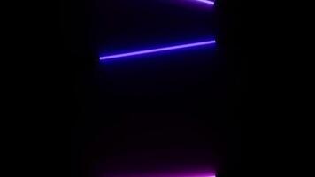 Moving neon lights. Design. Minimalistic animation with neon lights. Colored neon lights move on black background video