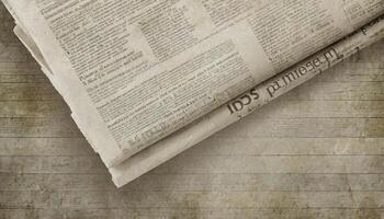 Crumpled newspaper texture background photo