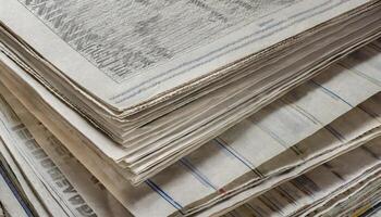 Crumpled newspaper texture background photo