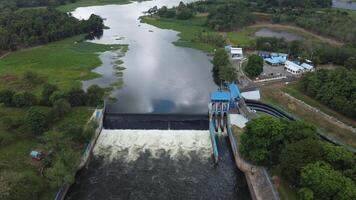 Aerial view of Karang Intan Dam, Sungai Alang Village, Karang Intan District, Banjar Regency, South Kalimantan Province, Indonesia photo
