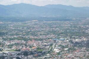Landscape from the window view on airplane photo