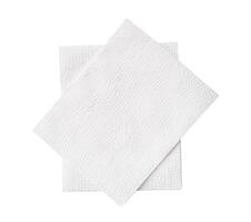 Top view of two folded tissue paper in stack isolated on white background with clipping path photo