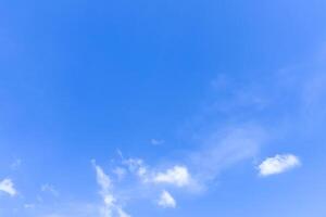 Beautiful blue sky with strange shape of clouds in the morning or evening used as natural background texture in decorative art work photo