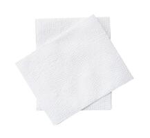 Top view of two pieces of folded tissue paper or napkin paper in stack isolated on white background with clipping path photo