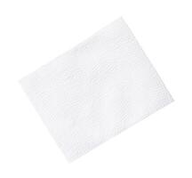 Top view of folded tissue paper or napkin paper isolated on white background with clipping path photo