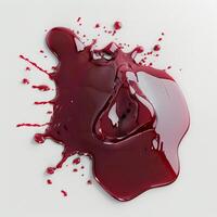 A splash of red liquid on a white background photo