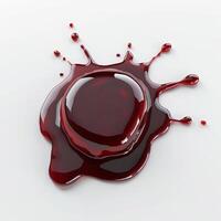 A splash of red liquid on a white background photo