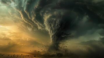 A tornado is blowing through a field photo