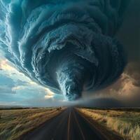 A tornado is blowing through a field photo