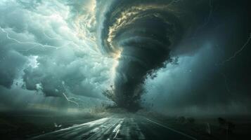 A tornado is blowing through a field photo