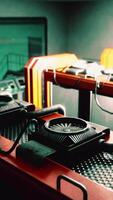 cryptocurrency mining farm using computer graphic cards video