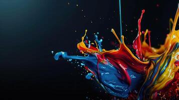Abstract colorful paint splashes photo