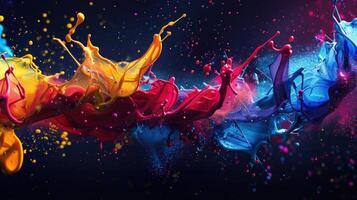 Abstract liquid splash, color and waves photo
