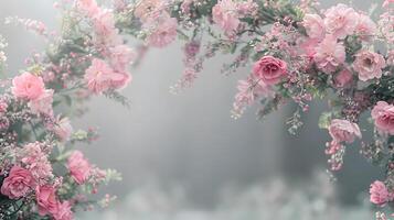 Flower arch with space for text inside photo