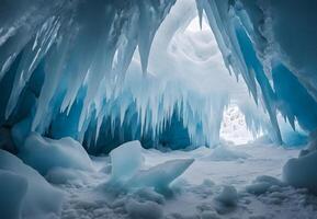 Glacial Guardians of the Deep A Long Exposure of Towering Ice photo