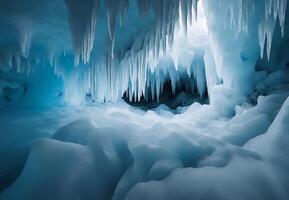 Frozen Fractal Symphony A Long Exposure of the Caves Patterns photo