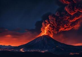 Volcanic Ballet A Panoramic View of Eruption in Motion photo