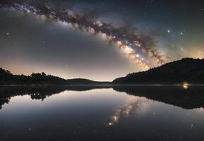 Cosmic Ballet A Dance of Stars Reflected in Still Water photo