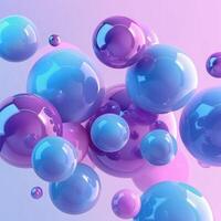Vibrant abstract background with floating translucent bubbles, vibrant abstract art concept photo