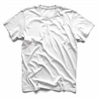 White t-shirt mockup closeup isolated on white background. photo