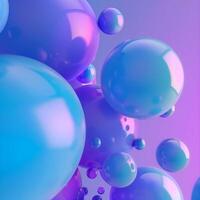 Vibrant abstract background with floating translucent bubbles, vibrant abstract art concept photo