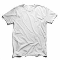 White t-shirt mockup closeup isolated on white background. photo