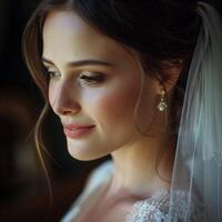 Beautiful bride portrait on their wedding day image collection photo