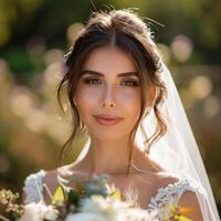 Beautiful bride portrait on their wedding day image collection photo
