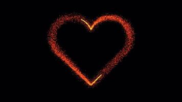 Fire Particles Spark Creating Heart Shape video