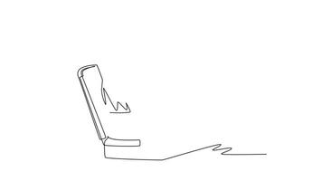 Animated self drawing of continuous line draw young manager read company annual report and match with data at computer while receive phone call. Company audit concept. Full length one line animation video