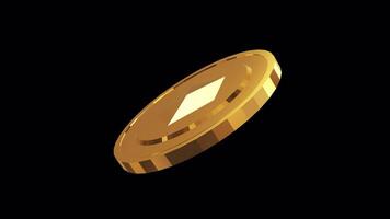 Abstract 3D animation gold coin rotating loop video