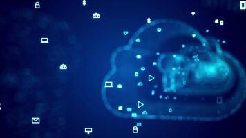 Cloud computing, Cloud Computing Concept, Cloud computing technology internet and Big data network connectivity of digital data. Hi-speed internet of things big data concept. video