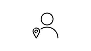 Animated user icon in outline style video