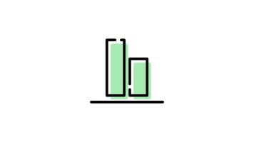 Editing tool animation icon in outline style video