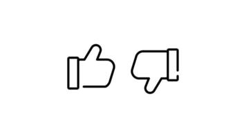 animated like and dislike Icon in Outline Style video
