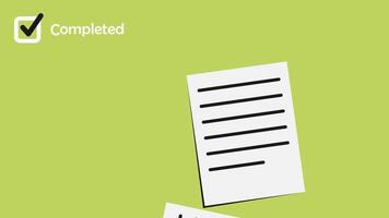 an illustration regarding the completeness of the document. Suitable for illustrations of requirements and completeness video