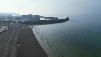 Aerial View of British Beach and Ocean at Brighton City of England United Kingdom. May 9th, 2024 video