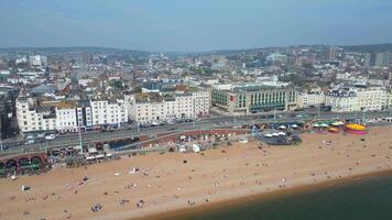 High Angle Footage of Brighton seaside resort and Beach City of East Sussex, England Great Britain. May 10th, 2024 video
