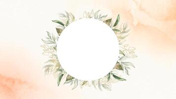 Watercolor floral frame with a white oval, perfect for adding a touch of elegance to any design. video